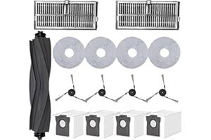 JPBAISQIC Replacement Accessories Kit for Dreame X40 Ultra / X40 Pro / S30 Pro Ultra/MOVA P10 Pro/MOVA P50 Pro Robot Vacuum Cleaner, Parts:1Main Brush 4 Side Brushes 2 Hepa Filters 4 Mop Pads 4Dust Bags