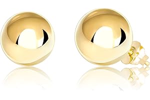 Honolulu Jewelry Company 14K Real Gold Polished Round Ball Stud Earrings, 2mm - 10mm