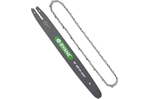 BYANE 16 Inch Carbide Chainsaw Bar and Chain Combo for Stihl, 3/8" LP Pitch, 043" Gauge, 55 Drive Links, Fits Stihl MS170, MS171, MS180c, 61PMN3, Oregon R55 and More