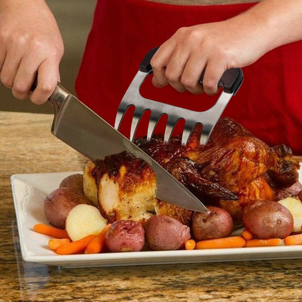 ATPWONZ 2 Set Meat Shredding Claws Stainless Steel Metal Pulled Pork