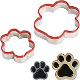2Pcs Dog Paw Cookie Cutters, Treats Cutter, Homemade Biscuit Treats Cutters, Coated With Soft PVC for Protection, 4.1" 3''