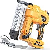 DIYtoolifz 18GA Cordless 2" Brad Nailer Compatible with DeWalt 20V (Tool Only), 2-in-1 Nail & Staple Gun, Tool-Free Jam, Adjustable Depth, 2 Modes with 400 Nails/Staples for Woodworking,Trim,Carpentry