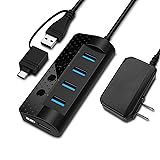 Powered USB Hub 3.0 - Fansteck USB C Hub with 5V/3A