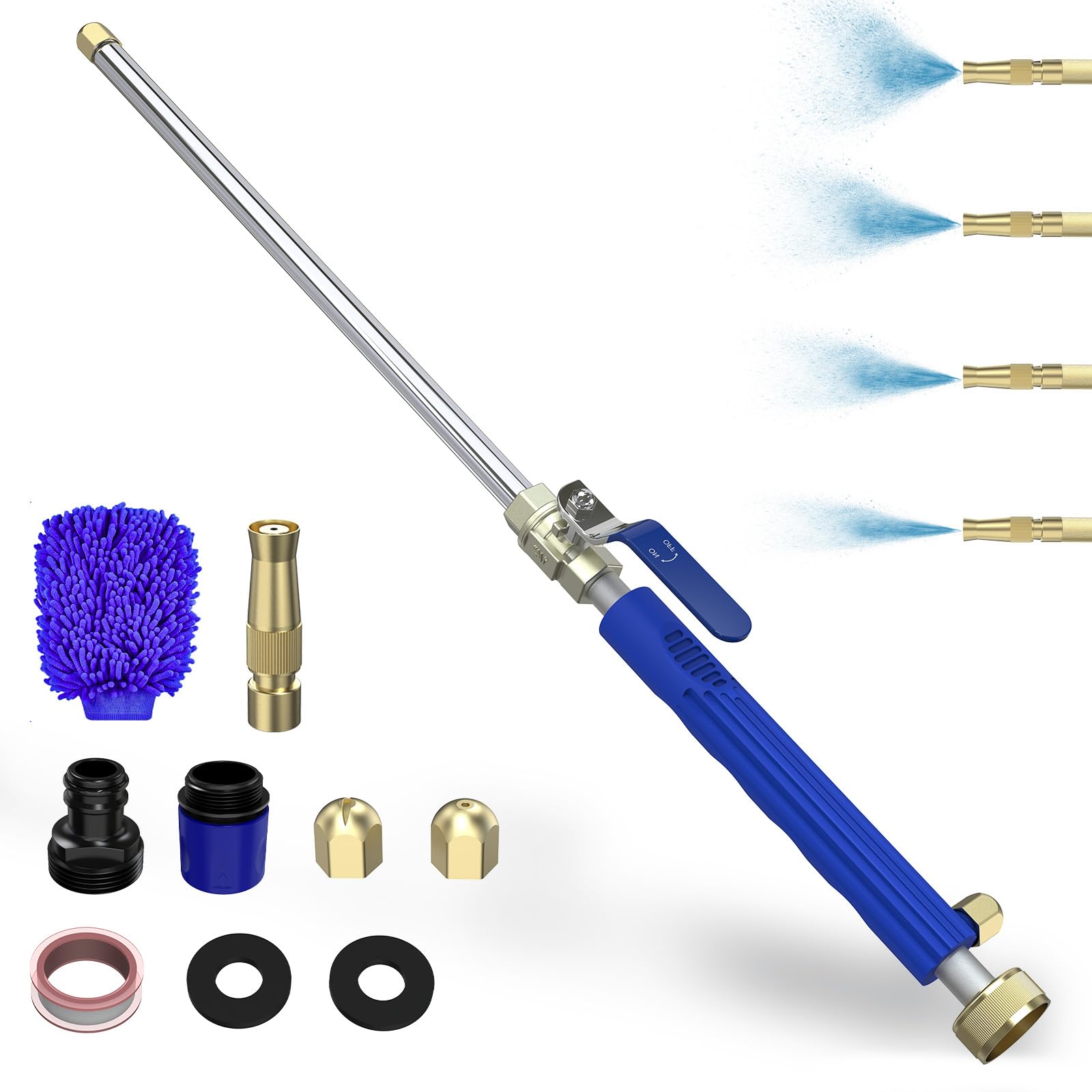 Photo 1 of ***MISSING HARDWARE***
Buyplus Jet Nozzle High Pressure Hose Nozzle, 2-in-1 High Pressure Power Washer for House, Jet Nozzle for Garden Hose Power Washer Wand with 3 Different Tips, Quick Connectors and Gloves, 18 Inch Blue