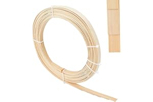 NICENEEDED 7 PCS Bamboo Strips, 0.59" Wide Thin Flat Reed Coil 3 M Long Smooth Surface Weaving Strips, Wicker Rattan Cane Ree