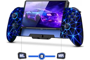 Spican Switch Controllers for Nintendo Switch/Switch OLED, Hall Effect Switch Wireless Pro Controller One-Piece Joypad, Full-Size Handheld Mode Gamepad with Colorful Lights/Battery/Turbo/Programming