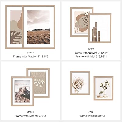 Buy Artbyhannah 8 Pack Modern Neutral Gallery Wall Kit Decorative Art Prints Picture Frame Collage Wall Art Decor For Home Decoration Multi Size 12 X 16 8 X 12 8 X 10 6 X 8 Inch Online In Colombia B086ywcyjn