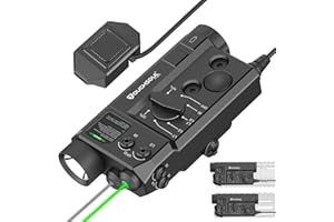 TOUGHSOUL Mlok and Picatinny Mounted Tactical Flashlight Green Laser Infrared(IR) Laser 3 in 1 Combo, 1200 Lumen Light with Remote Pressure Switch for Rifle