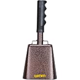 10 Inch Steel Cowbell with Handle Cheering Bell for Sports Events Large Solid School Bells &amp; Chimes Percussion Musical Instruments Call Bell Alarm(Copper)