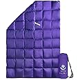 4Monster Down Camping Blanket - Outdoor Travel Quilt Puffy 650 Fill, Packable, Lightweight,Wind & Waterproof | Ideal for Stadium, Backpacking,Picnics, Beach and Hiking