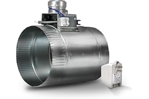 Suncourt ZoneMaster 6-Inch Normally Closed Motorized Damper — Power Open/Spring Close 24V Vent Damper, Transformer Included (ZC206)