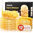 Super Efficient Duster Refills for Swiffer Duster, Duster Kit with 12 Ct Duster Refills & 1 Handle, Multisurface 360° Dusters with 4X Microfibers, Unscented Disposable Dusters for Cleaning