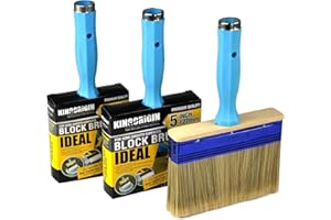 KingOrigin Deck Stain Brush, 3 Pack Thick Paint Brushes (4", 5", 6") for Faster Coverage, Compatible with Most Extension Poles, Stain Brushes for Wood, Deck, Walls, Fence and House