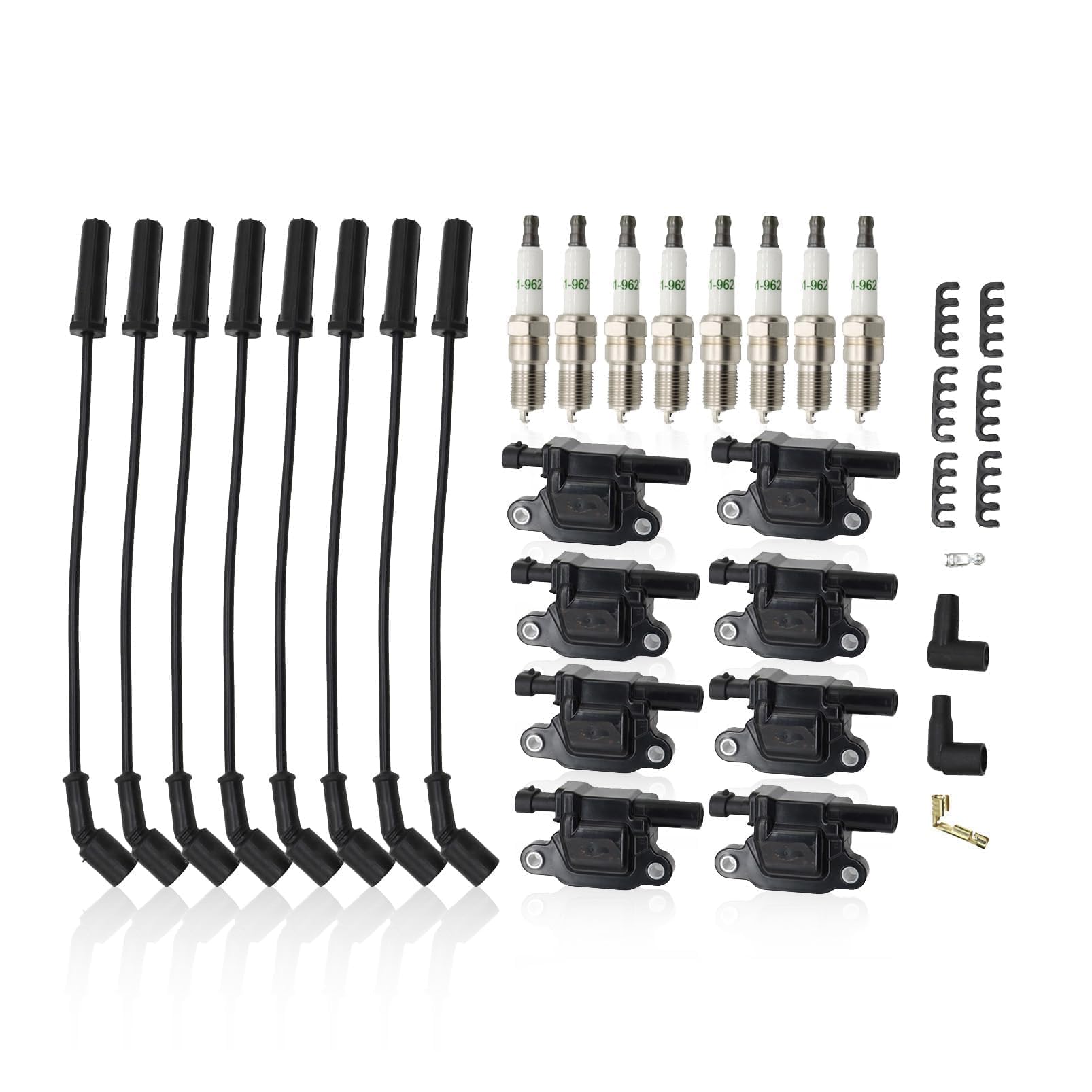 Photo 1 of Yunnergo 8PCS UF413 Square Ignition Coil & 41962 Platinum Spark Plugs & 12192195 Wires Set Compatible with Escalade Corvette Silverado Tahoe Sierra Yukon 6.0L-V8