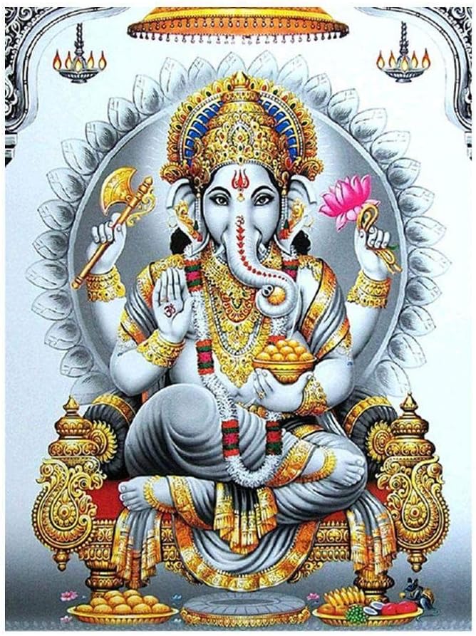 PPzoom Adult Wooden Puzzle 1000 Pieces Indian Elephant god Art Paintings