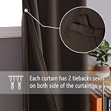 DWCN Brown Blackout Curtains 90x90 Inch 2 Panels with Tiebacks, Thermal view 2