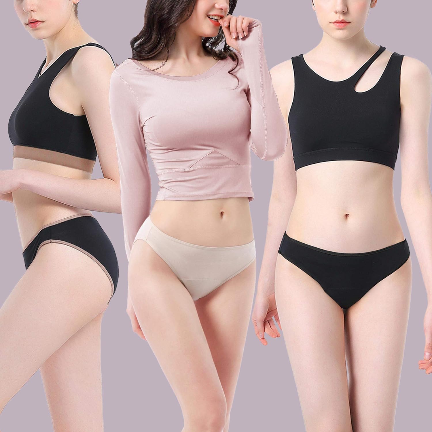 Intimate Portal Period Panties High-Cut Bikinis Menstrual Leak Proof Underwear for Women Teen Girls