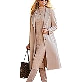 IDEALSANXUN Womens Long Wool Coats Fall Winter Single Breasted Trench Coat Dressy Jackets Peacoat