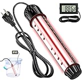 1500W Immersion Water Heater with Digital Thermometer, Portable Bucket Heater with Auto Shut-Off & 304 Stainless Steel Guard, Rapid Heating for Inflatable Pool, Bathtub & Home Use (1)