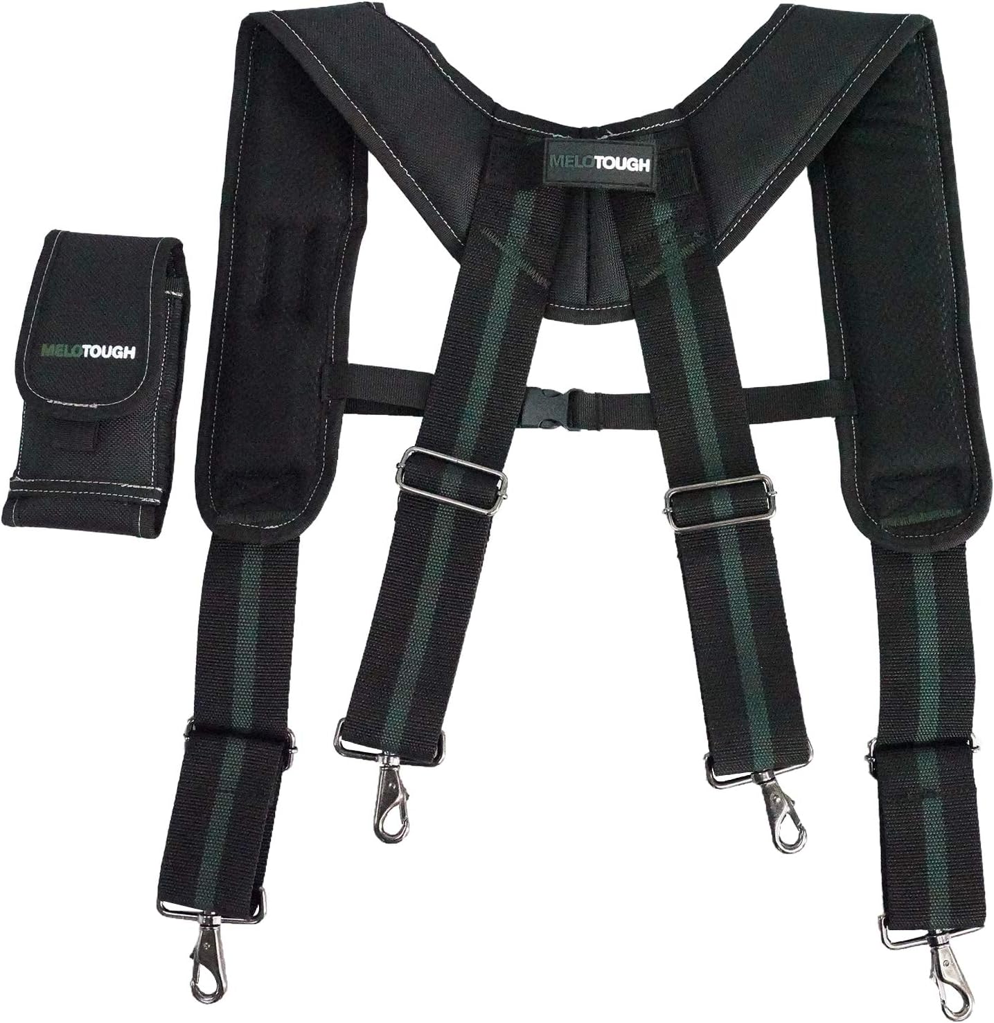 MELOTOUGH 28-Pocket Pro Framer's Combo Apron Tool Belt and Heavy Duty Padded Suspenders with Magnetic Desinger for Technician/Maintenance/Carpenter/and Electrician's Tools(Olive Green)… - - 