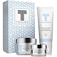 Anti Aging Skin Care Kits for Her or Him Glycolic Acid Face Cleanser/Alpha Hydroxy Face Wash, Glycolic Acid 10% Daily Moisturizer & Eye Cream for Dark Circles. Skincare Set Kit for Women & Men