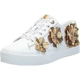 Karl Lagerfeld Womens Georgia Sneaker with Flower Embellishments