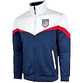 Men's USA Track Jacket, U.S Full Zip Sweater Jacket With Zipper Pockets