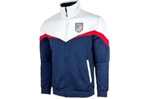 GENERIC Men's USA Track Jacket, U.S Full Zip Sweater Jacket With Zipper Pockets