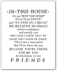 Hadora in This House Canvas Print - Unframed, Family Rules, Friends TV Show in This House Poster, Feminist Print, in This House Sign (Friends Quotes TV, 5