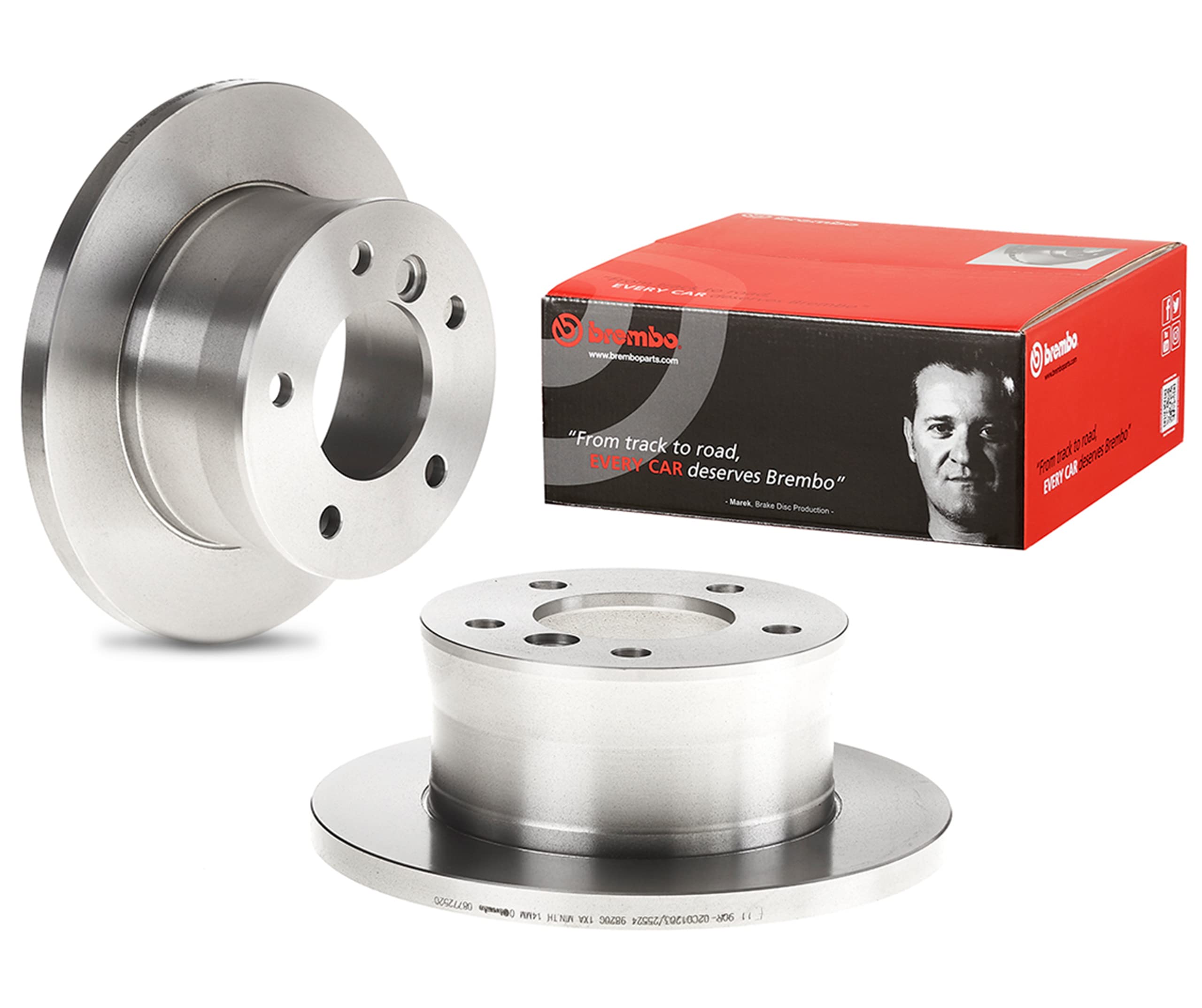 Photo 1 of Brembo 08.7725.20 Standard solid Rear Brake Rotor MERCEDES-BENZ/VW OE# 2D0615601D