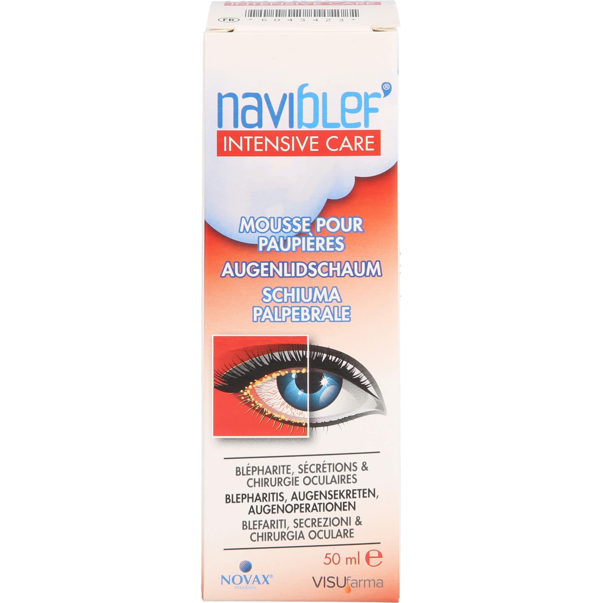 Novax Naviblef Intensive Care, 1.0% Tea Tree Oil for Blepharitis, Blepharoconjunctivitis, Dry Eyes, 7-14 Day Treatment