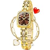 OLEVS Women Watch Set Shinning Diamond Rose Gold Elegant Luxury Ladies Dress Wrist Watches Necklaces & Bracelets