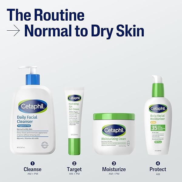 CETAPHIL FACE WASH, DAILY FACIAL CLEANSER FOR SENSITIVE, COMBINATION TO OILY SKIN, 16 OZ, FRAGRANCE FREE, GENTLE FOAMING, SOAP FREE, HYPOALLERGENIC