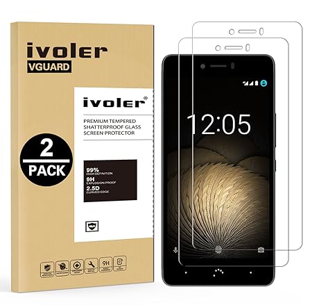 iVoler [2 Stücke] Panzerglas Schutzfolie für BQ Aquaris U Plus/U/U Lite [9H Härte] [Anti- Kratzer] [Bläschenfrei] [2.5D Runde