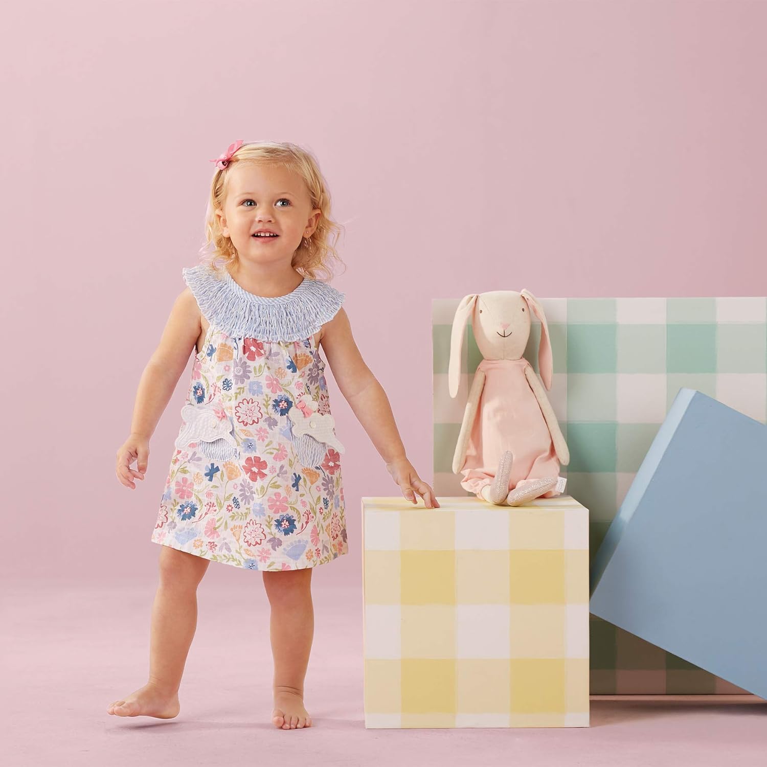 Mud Pie Baby Girls' Smocked Easter Dress: Clothing