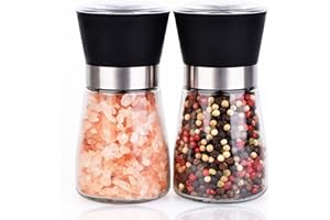 ErrandsHelper Salt and Pepper Grinder Shakers Set Spice Mill Refillable Grinders (2.5 inches x 5.1 inches)