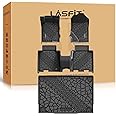 LASFIT Floor Mats Cargo Liner for Ford Bronco 4 Door 2025 2024 2023 2022 2021(Not for Bronco Sport) All Weather TPE Custom Fit Car Floor Liners Trunk Mat, 1st & 2nd Row & Cargo Liner,4pcs Black