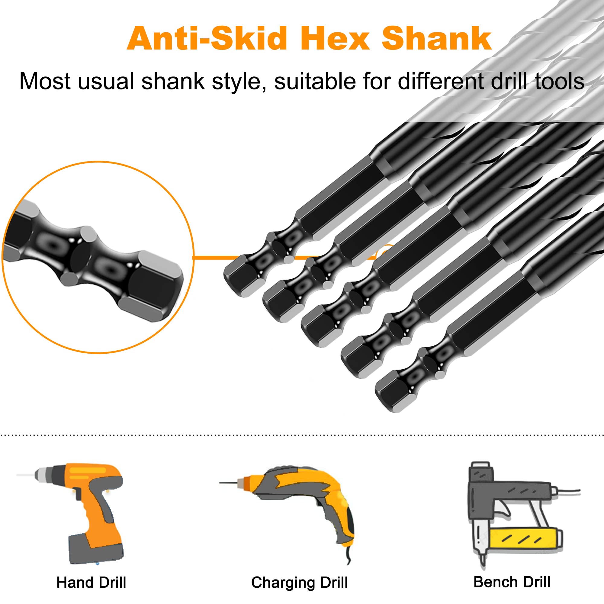 Masonry Drill Bit Set - Cement Drill Bit, Professional Concrete Drill Bit Set (10PCS) for Glass/Brick/Cement/Tile/Etc, Industrial Strength Carbide Cross Drill Bit Tip, 3/16