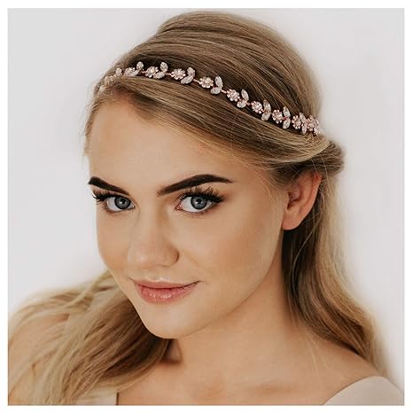 Buy Sweetv Rhinestone Bridal Headband Tiara Rose Gold Crystal