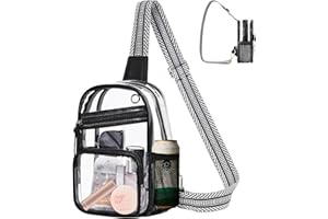 ZHIYUEJING Clear Crossbody Bags for Women,Stadium Approved Clear Bags for Women with Side Mesh Pocket.
