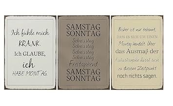 Amazonde 3er Set Metall Wandbilder Lustige Sprüche