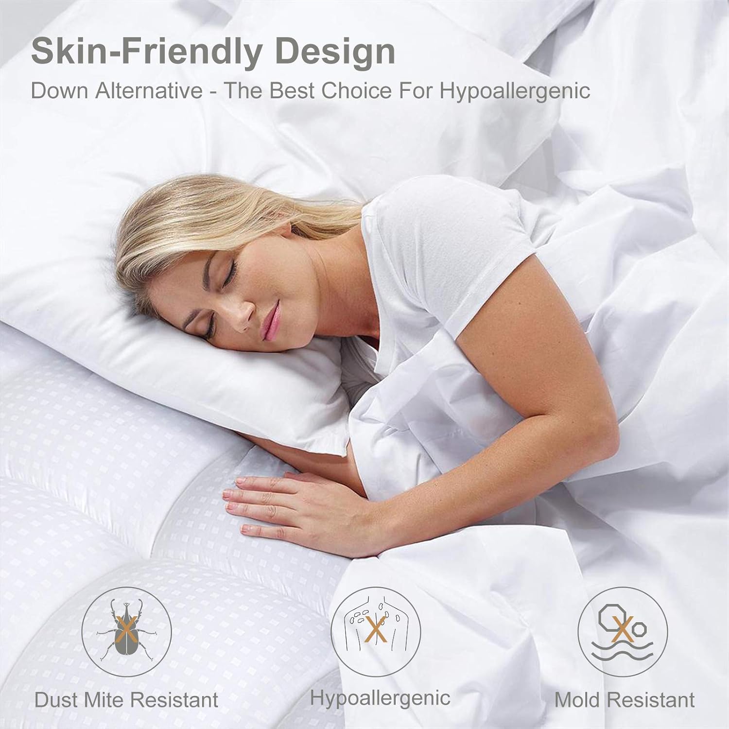 Starcast Sleep Solution Extra Thick Mattress Topper(Queen Size),Cooling Cotton Plush Down Alternative Fill Mattress Pad Cover,Gel Fiber Filled Bed Pillowtop,Fits Mattress Upto 21'' DEEP Pocket: Home & Kitchen