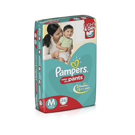 Pampers Medium Size Diapers Pants (Pack of 56)