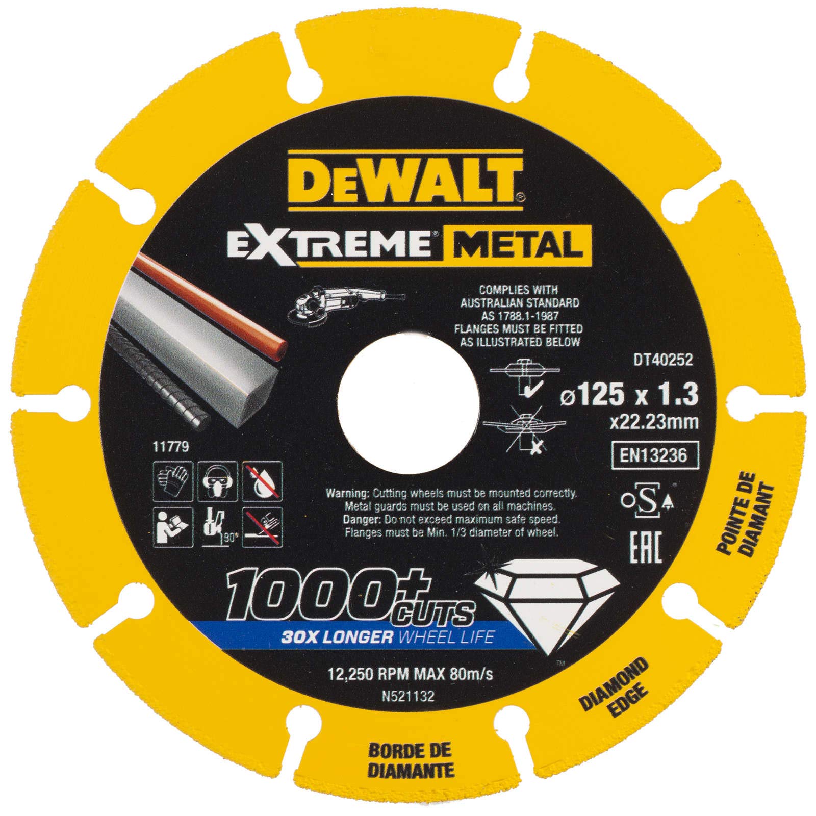 DeWALT DT40256-QZ Diamond Cutting Disc 305 x 3.3 mm Black/Yellow