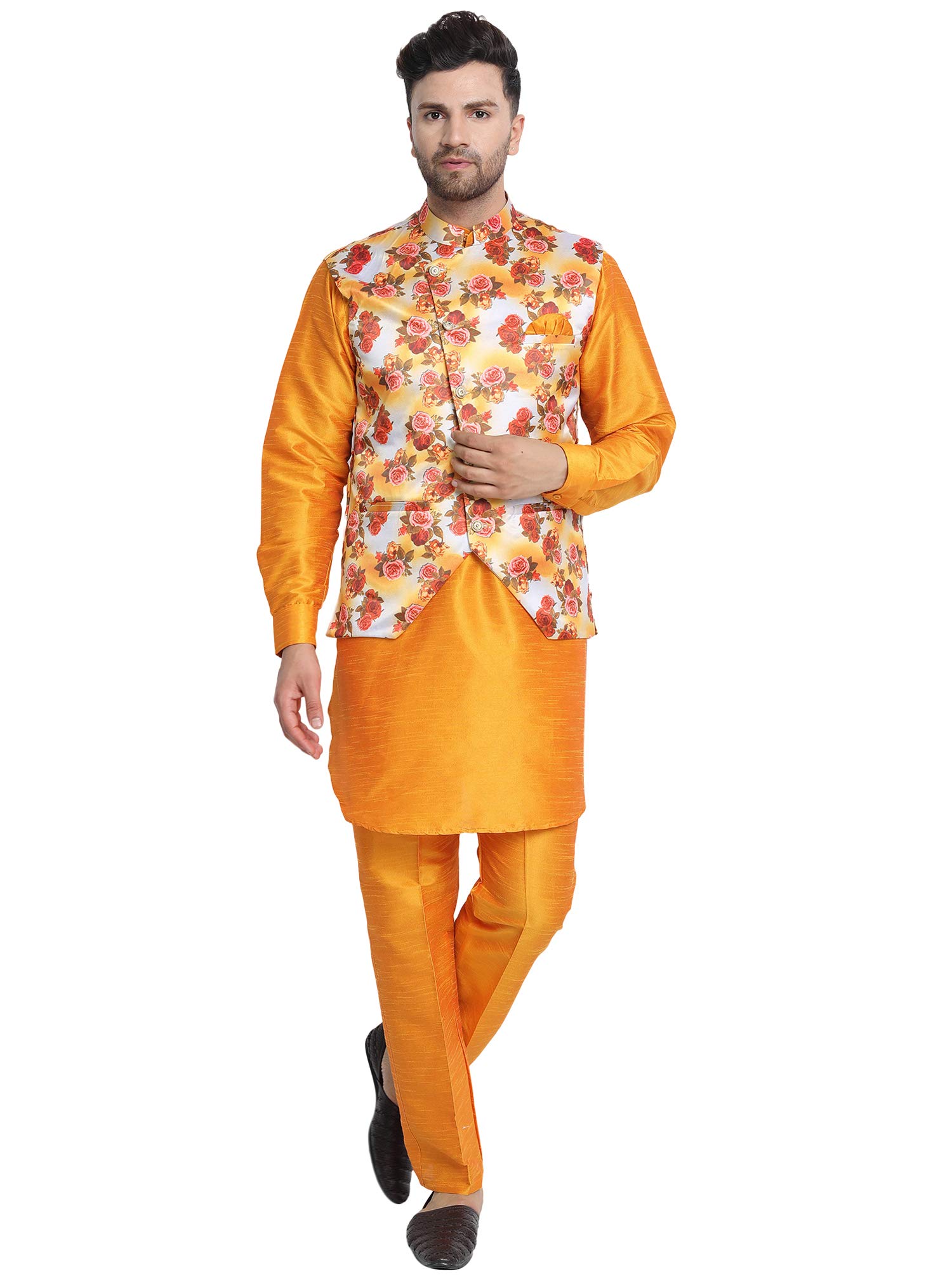 SKAVIJ Men's Kurta Pajama and Jacket