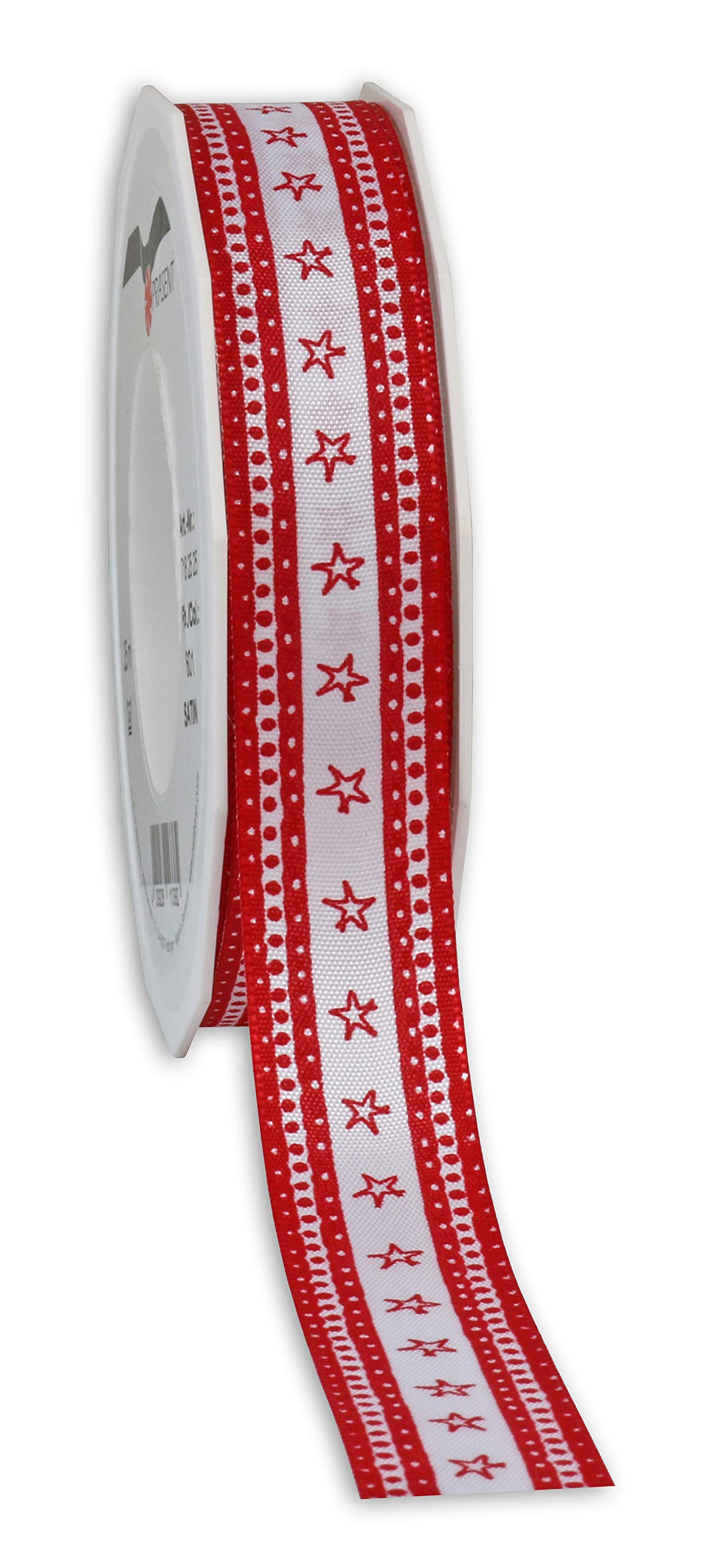 Präsent - Stubai Printed Ribbon Red 25 mm Width, 20 m Length