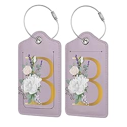 2 PCS Flower Lette B Luggage Tag for Suitcases