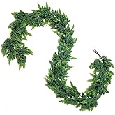 Figfey 9ft Christmas Cedar Garland Artificial Realistic, Real Touch Greenery Garlands for Decoration, 2025 New Pine Garland for Mantle Table Fireplace Stairs Outdoor Indoor Christmas Decorations