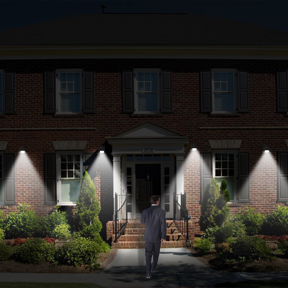 16LED ワイヤレス 人感 センサー ライト (屋外照明 夜間自動点灯), Solarmk® ソーラー 太陽発電 防水 壁掛け式 電気 (防犯防災 玄関 ガーデン 駐車場 庭 軒先 テラス ガレージ 対応)- ２点セット