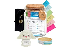 CORUJA Easter Basket Stuffers Gifts for Teens Kids Girls Boys Adults,Bible Verse Jar,Read Me When Bible Verse Jar for Emotional and Feelings with NFC Bible Verse Bracelets Easter Gifts Decorations Bunny